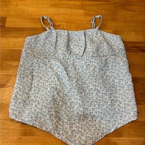 abercrombie kids Light Blue baby doll Floral Tank Top - 5/6